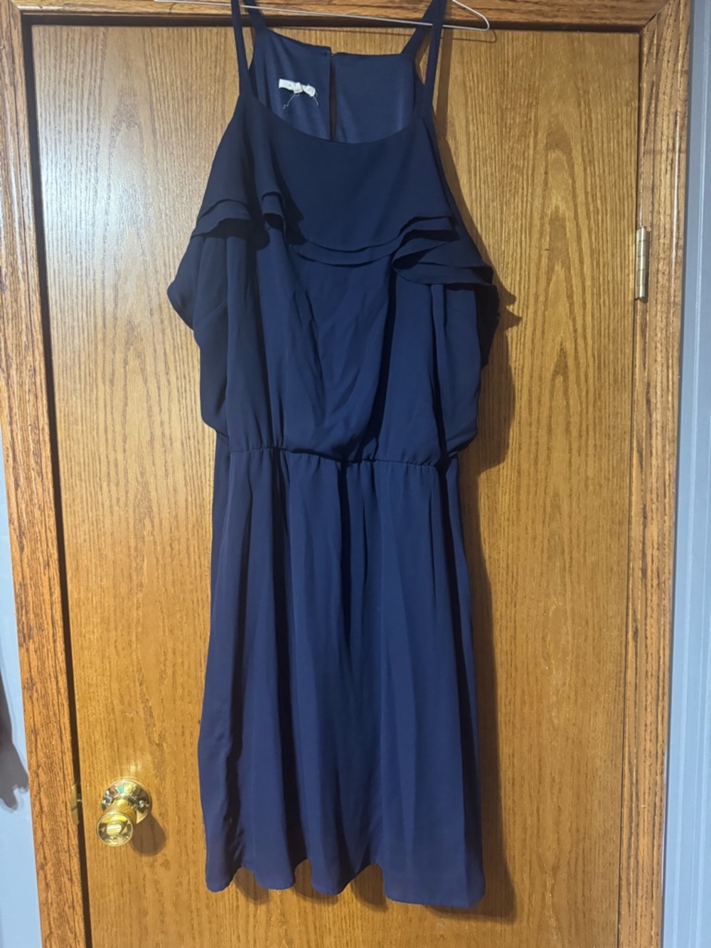 Maurices Navy Ruffle Midi Dress